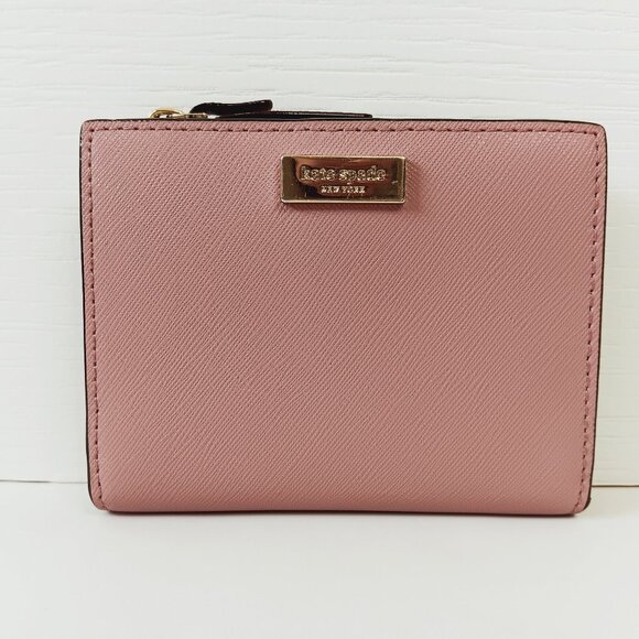 Kate Spade Dusty Mauve Laurel Way Small Shawn Wallet  4 1/2" x 3 5/8" x 1" - Picture 1 of 15